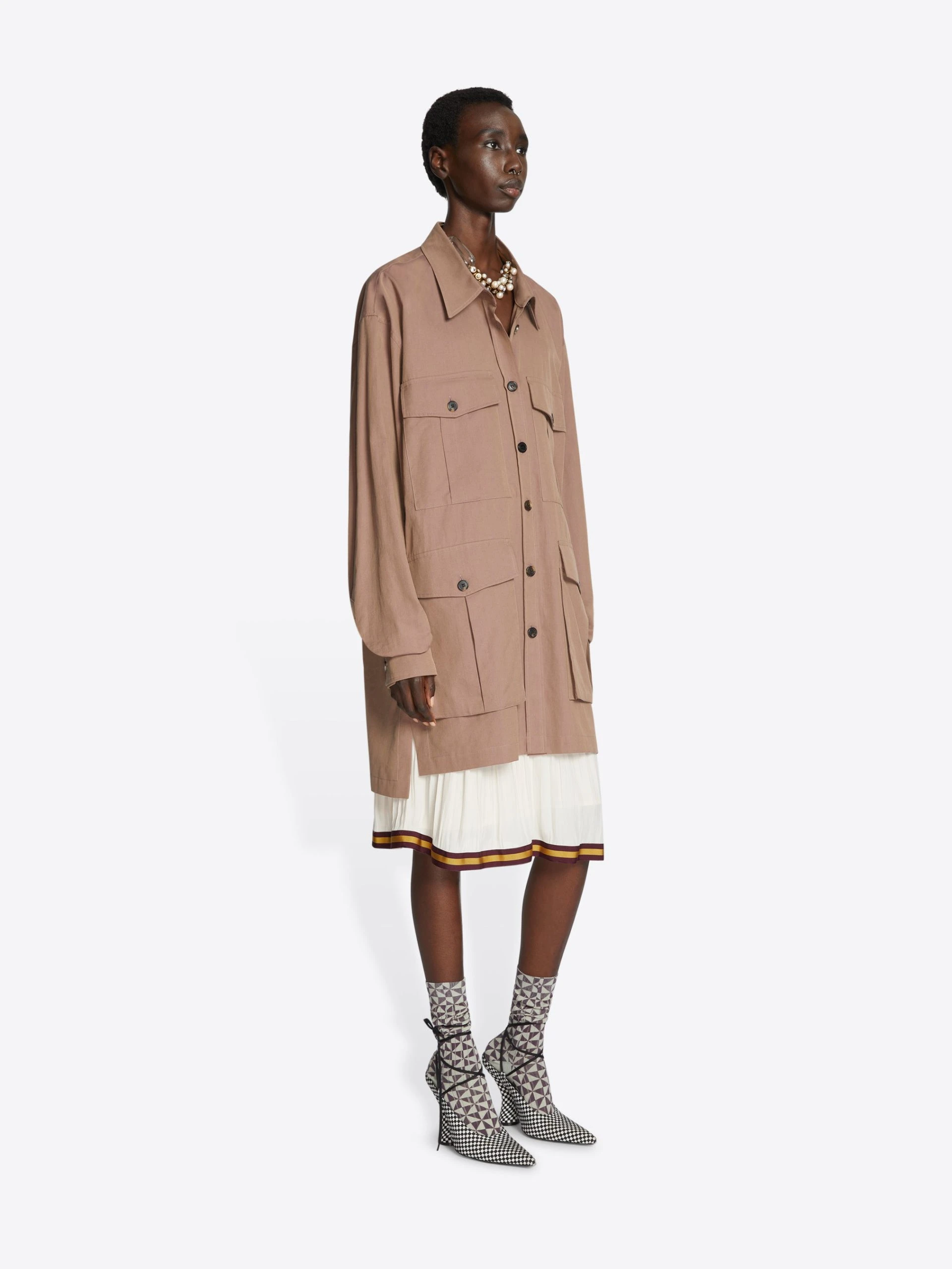 --Crushed plisse skirt-