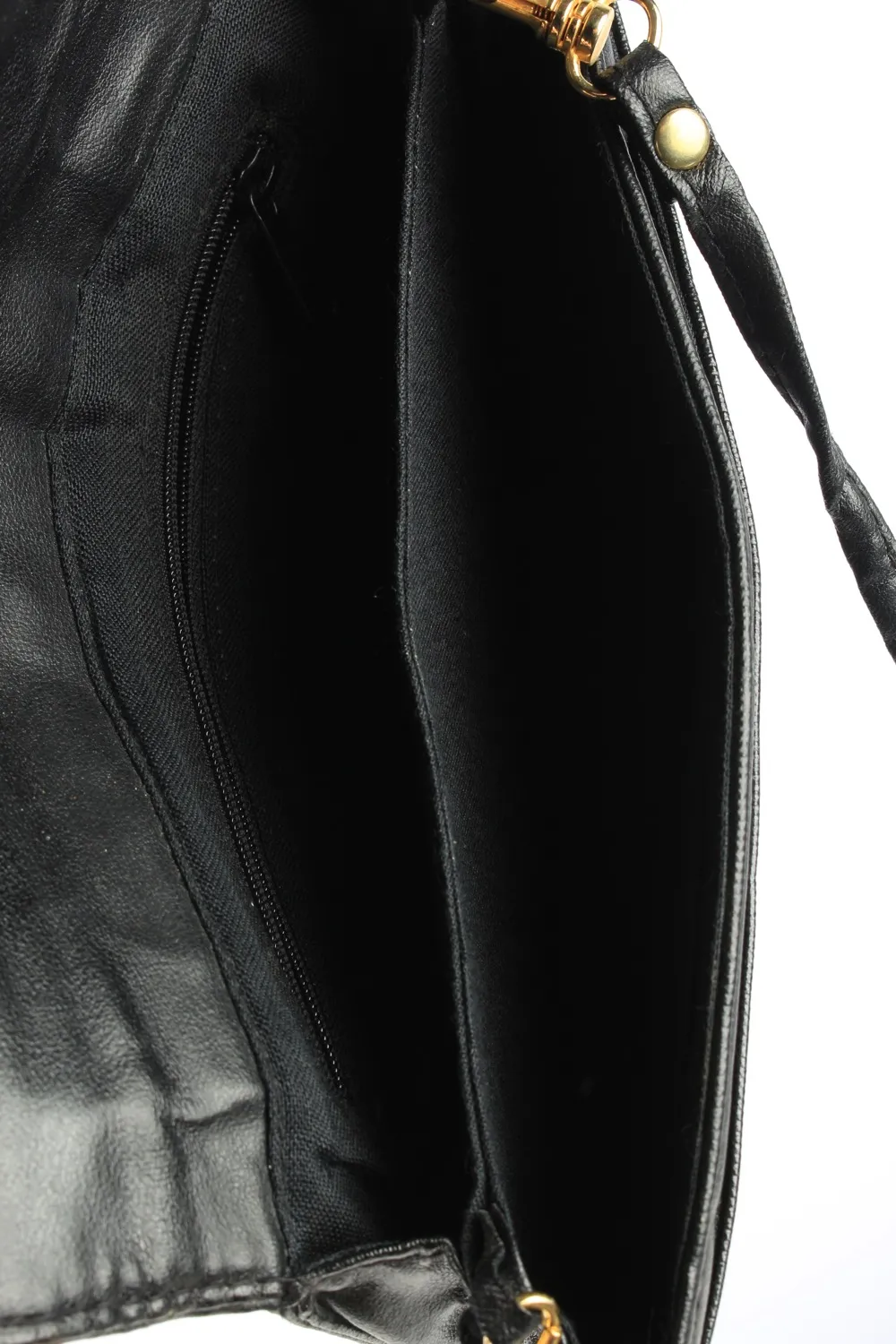 Leather Mini Shoulder Bag Womens Vintage 1980s Black - Pepper Tree London