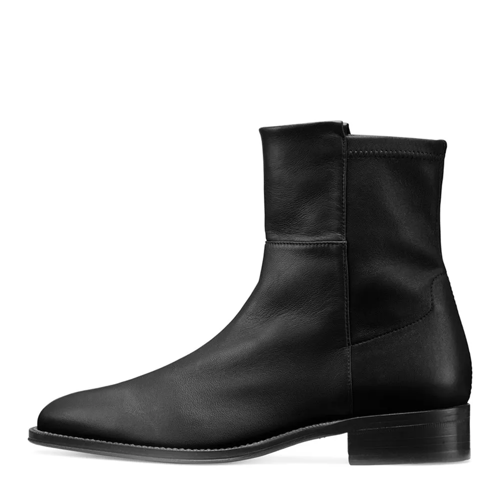MBluxy Genuine Leather Flat Stretch Women Boots Pulling up Ankle