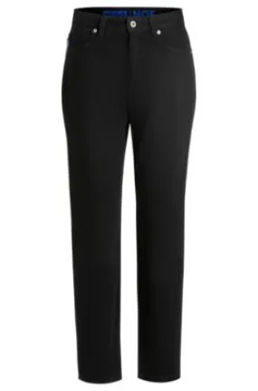 Mom-fit jeans in black rinse-wash denim