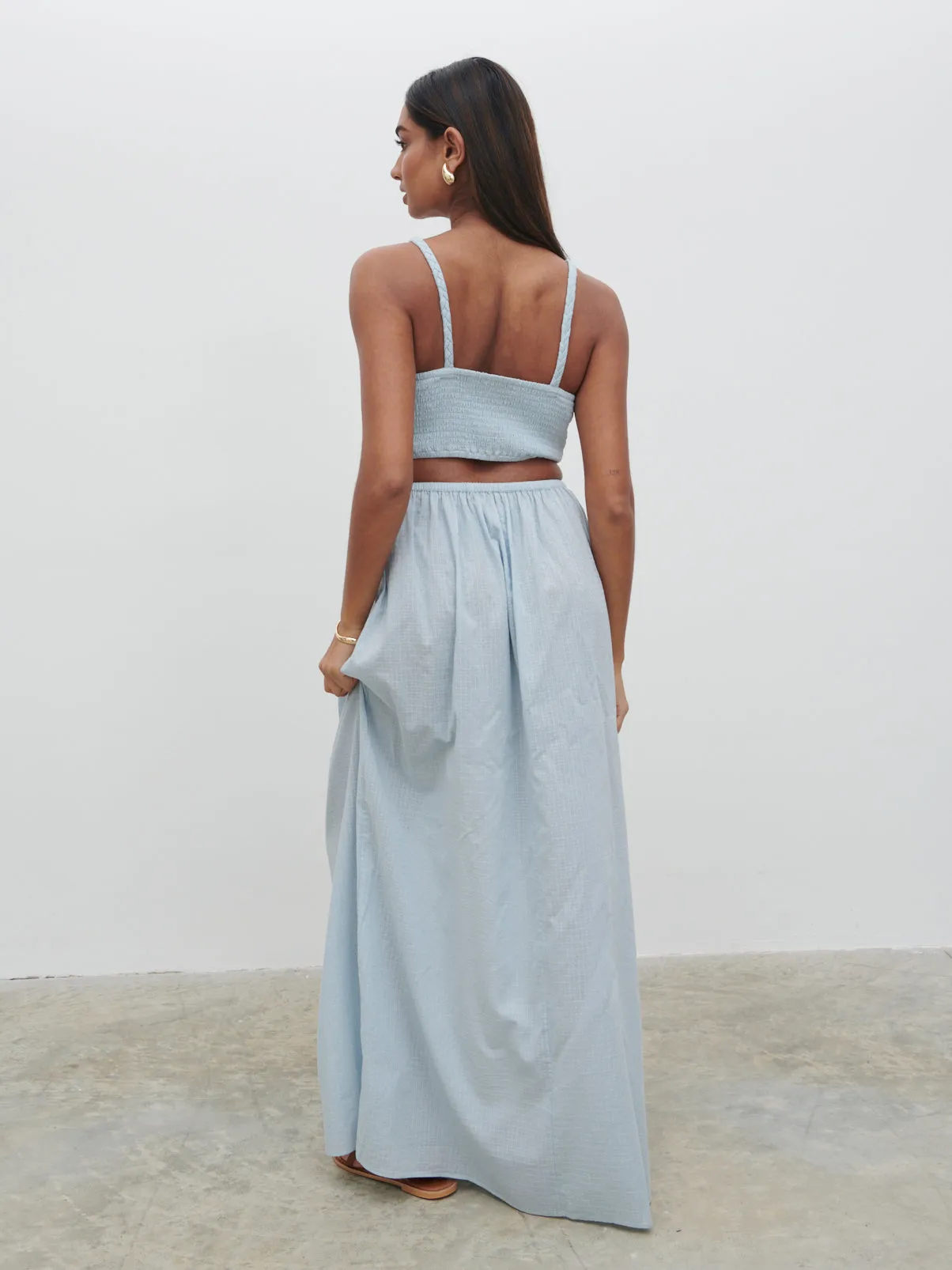 Ramona Cut Out Maxi Dress - Powder Blue