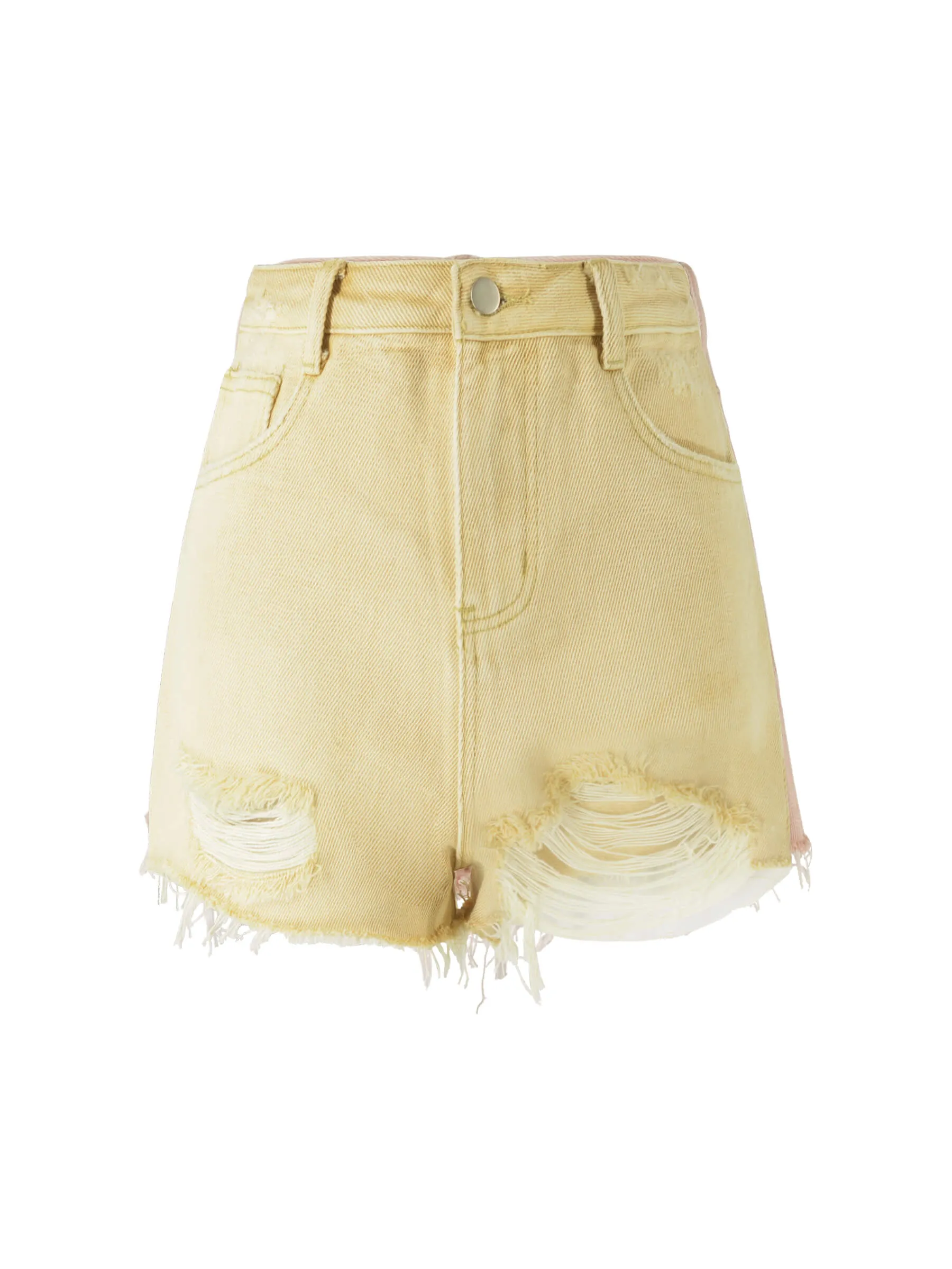 Raw Edge Distressed Mini Shorts