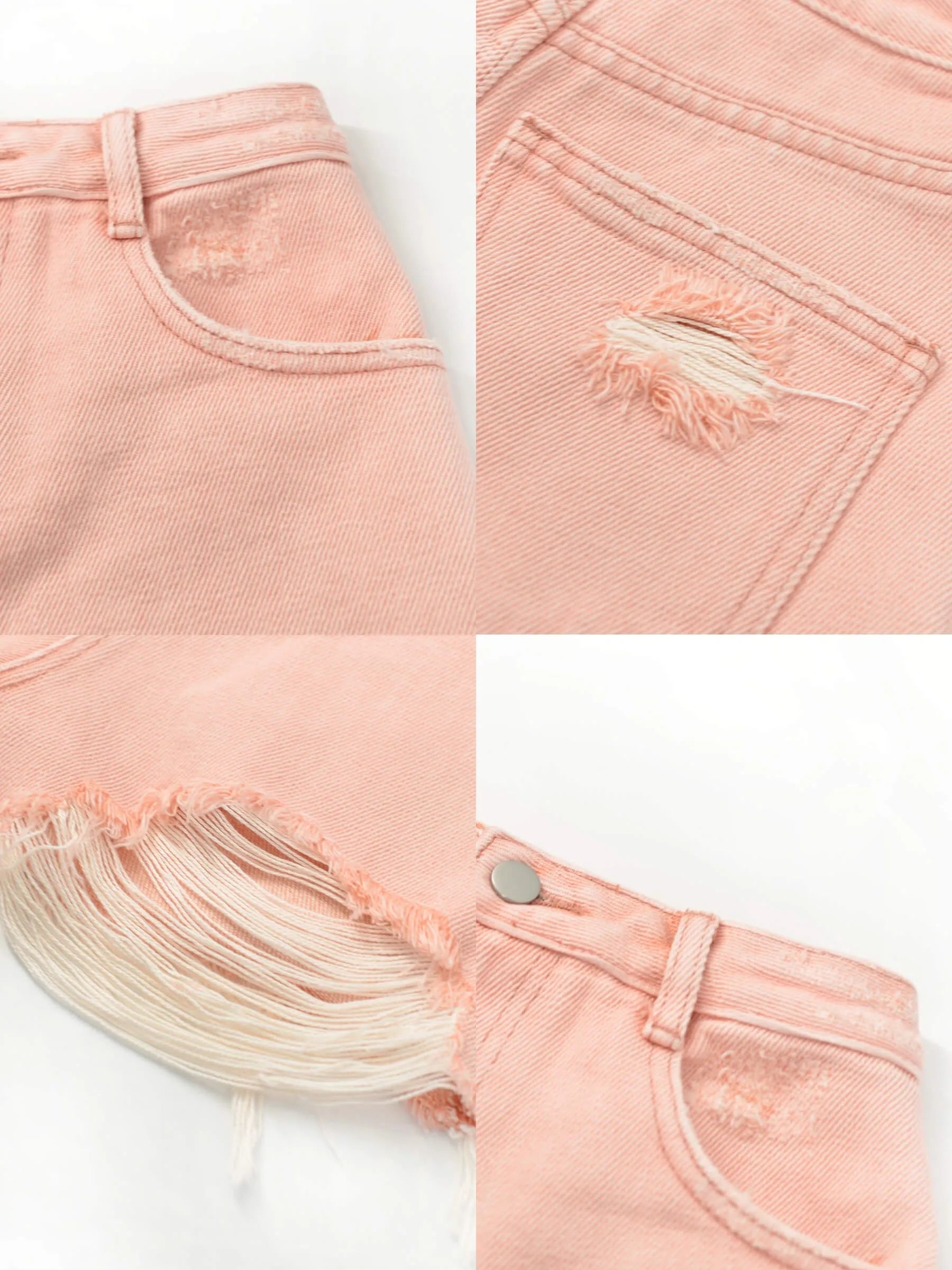 Raw Edge Distressed Mini Shorts