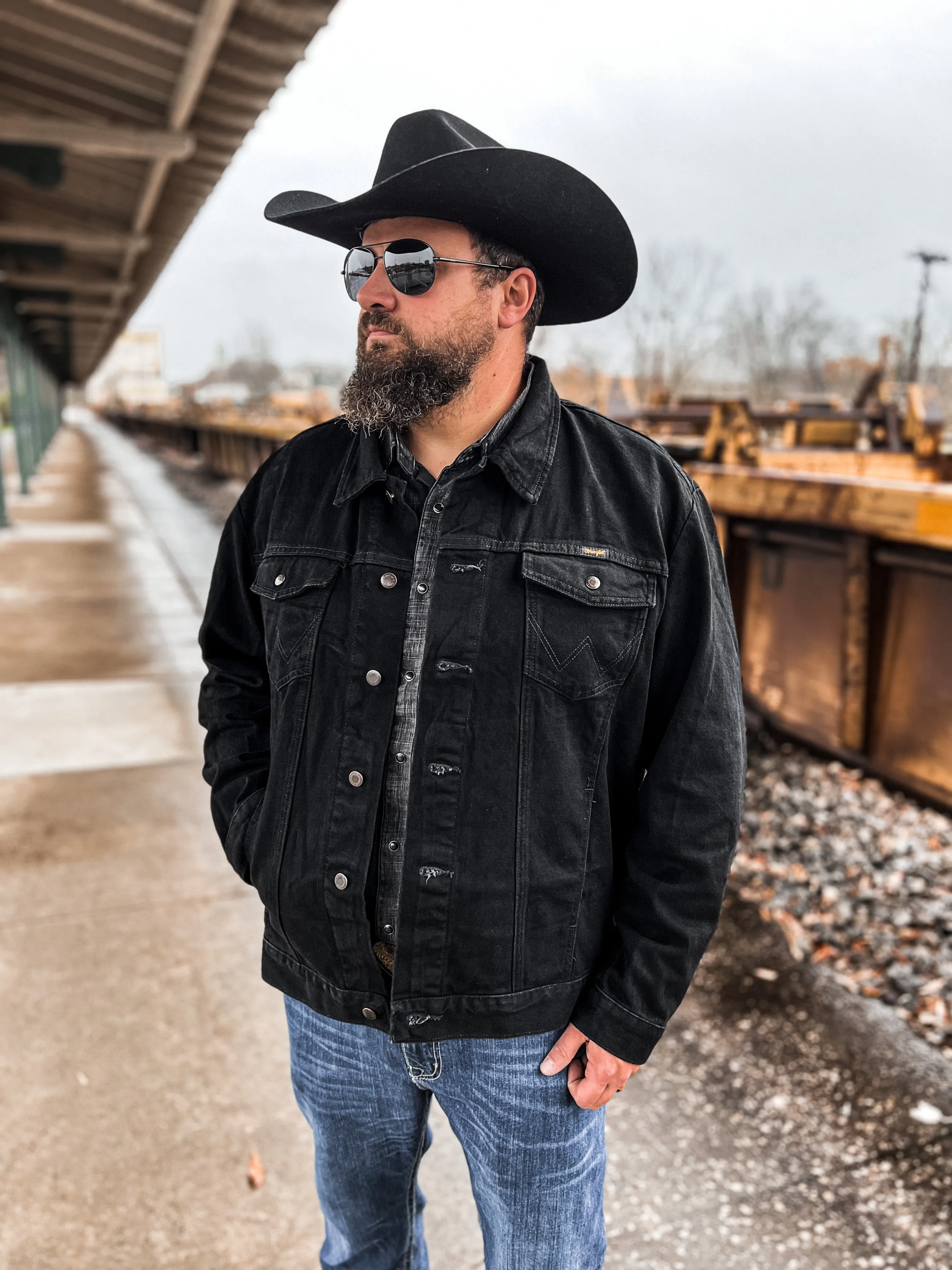 Sale The Rip Wrangler Original Black Western Denim Jacket