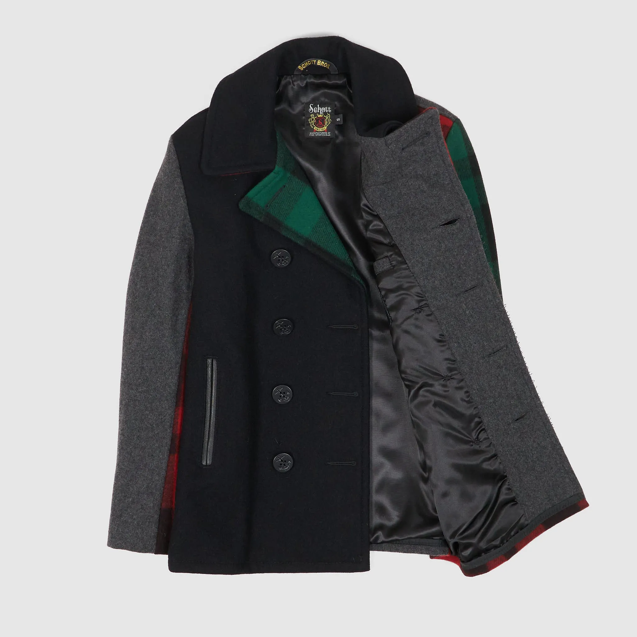 Schott Patchwork Multicolor P-Coat