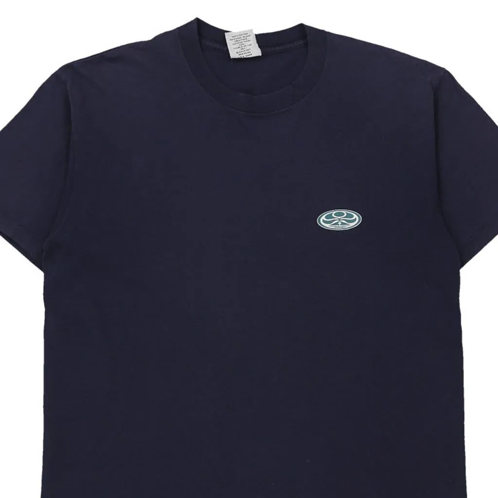 Single Stitch  Unbranded Graphic T-Shirt - Large Navy Cotton