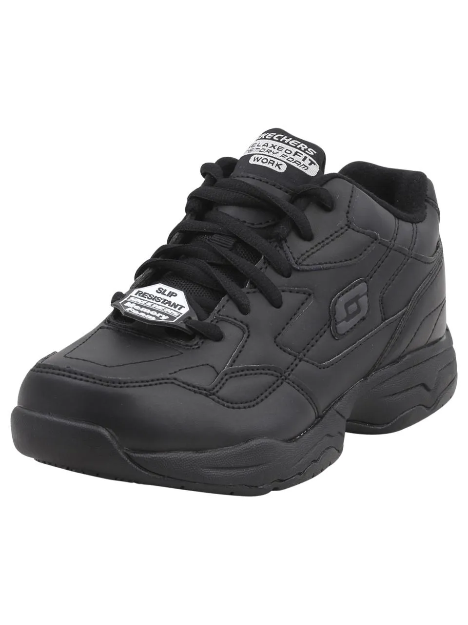 Skechers Work Women's Felton Albie Relaxed Fit Sneakers Slip Resistant Black 9.5