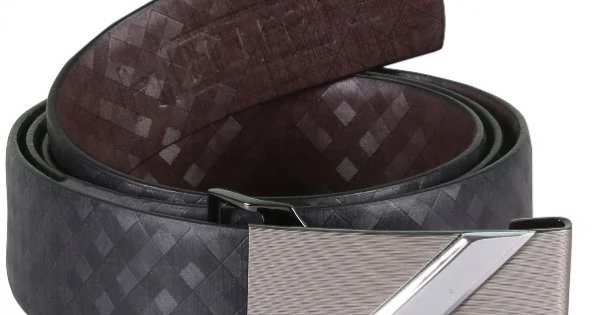 SleekNshine Chequer Black Belt With Auto Lock Buckle