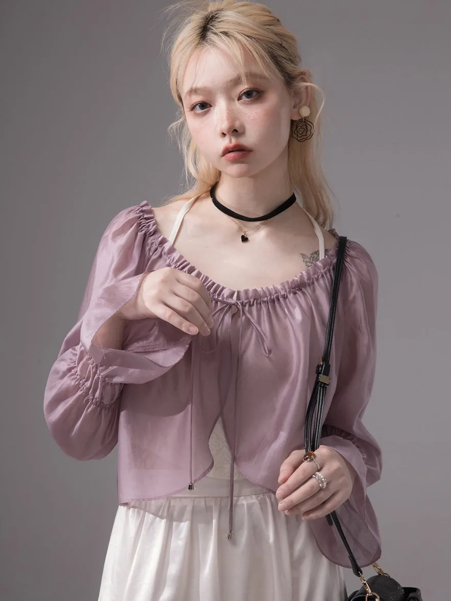 Sunscreen Cardigan & Lace Camisole Set-up
