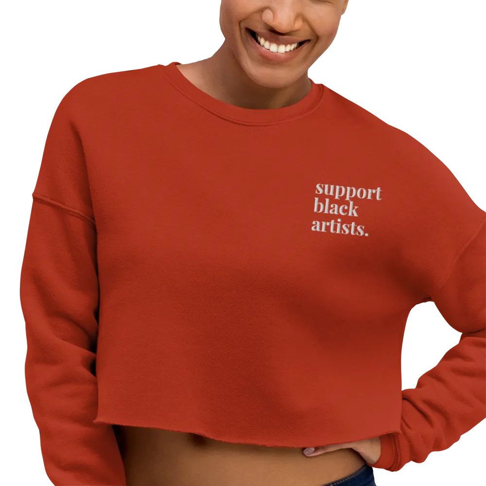 Support Black Artists Embroidered Cropped Sweatshirt