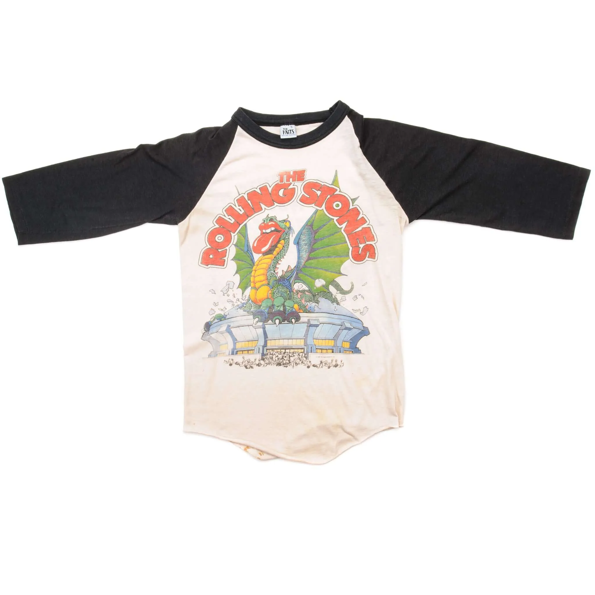 VINTAGE THE ROLLING STONES TOUR RAGLAN TEE SHIRT 1981 SIZE XS MADE IN USA