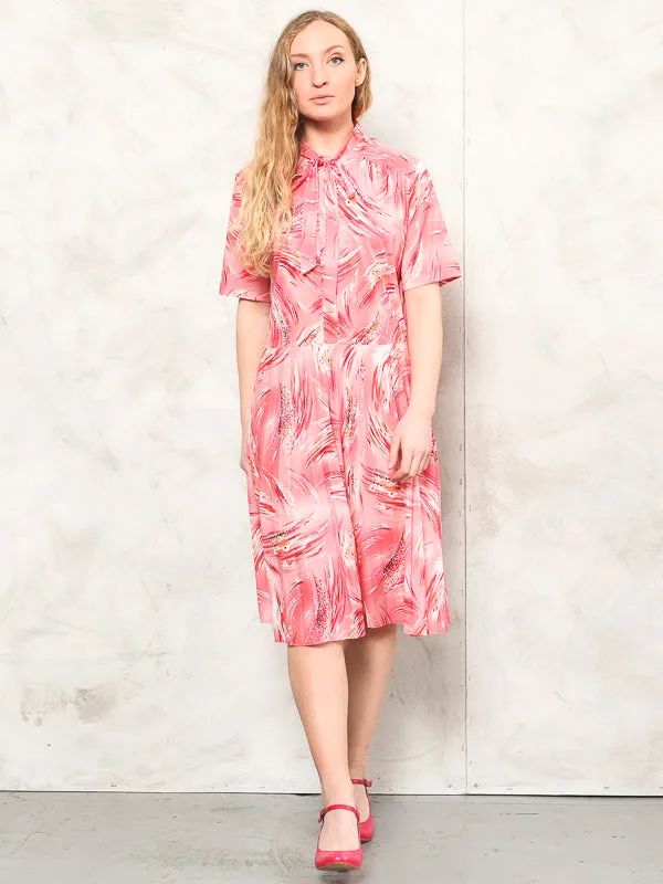 Vintage Women Secretary 70's Pink Dress