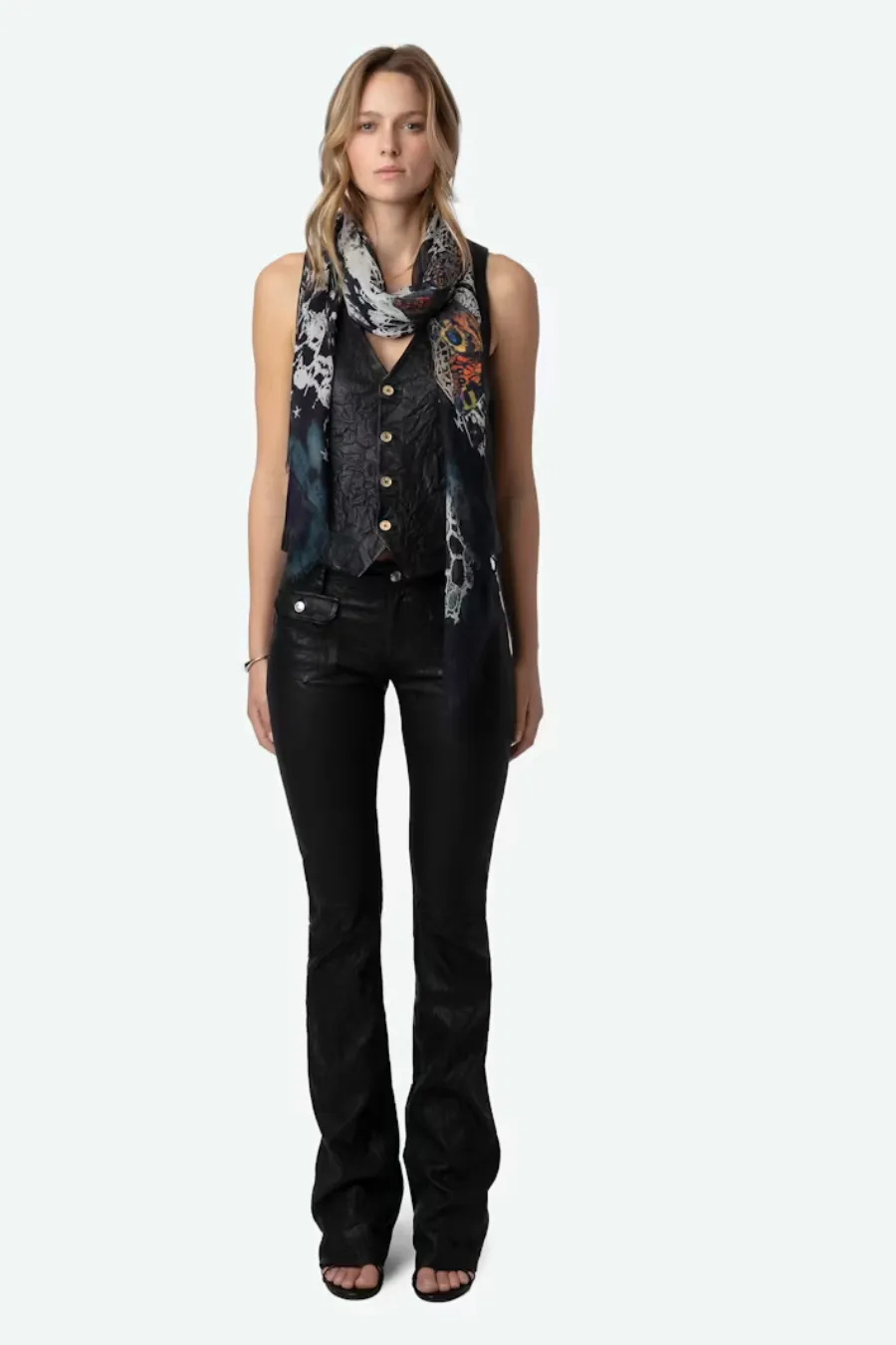 Zadig And Voltaire Kerry Scarf Butterfly Lace Ink